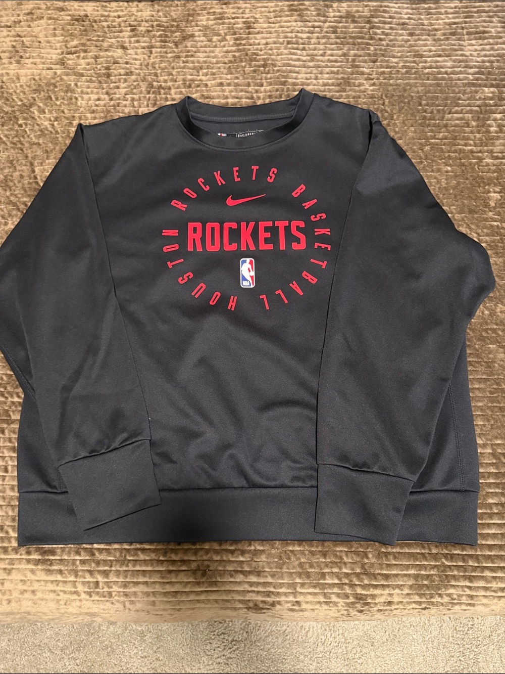 Nike Black Crewneck Sweatshirt with Red Rockets Logo